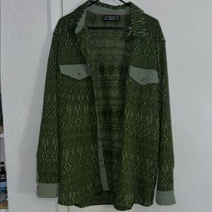 Green Patterned Fabric Jacket